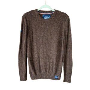 Superdry Vintage Men's Crew Neck Textured Knit Medium 100% Cotton Sweater EUC